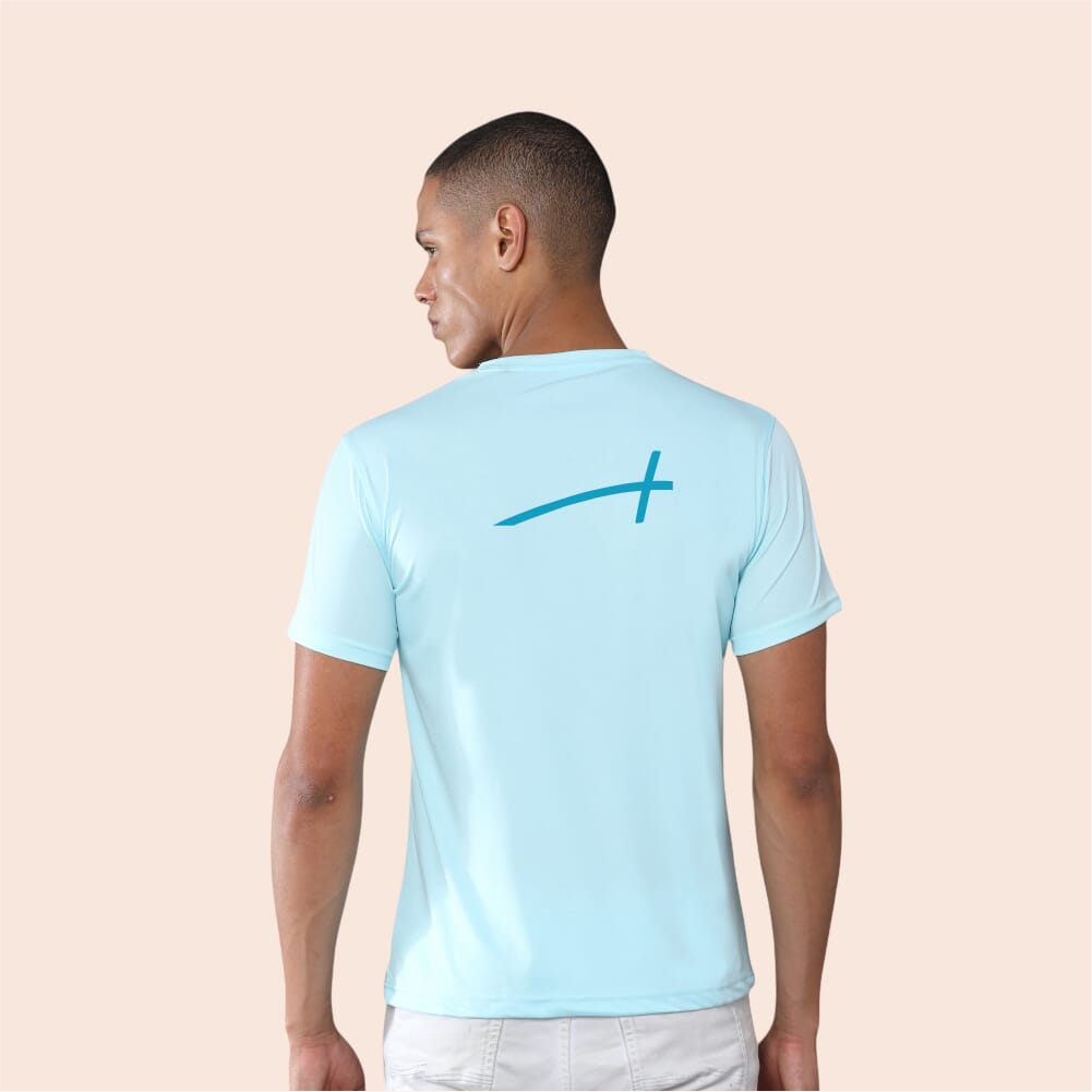 Greys&Blues Mobilitee Round Neck T-Shirt- Ice Blue SH